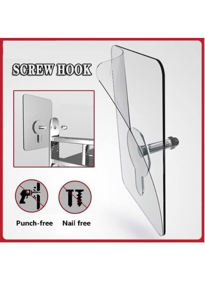Generic 10 x Adhesive Wall Screws Hanging Nails for Hanging Adhesive Screws Wall Mounting Hooks for Kitchen, Bathroom, Bedroom, Living Room  - Image 4
