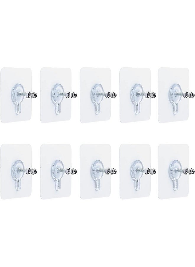 Generic 10 x Adhesive Wall Screws Hanging Nails for Hanging Adhesive Screws Wall Mounting Hooks for Kitchen, Bathroom, Bedroom, Living Room  - Image 1