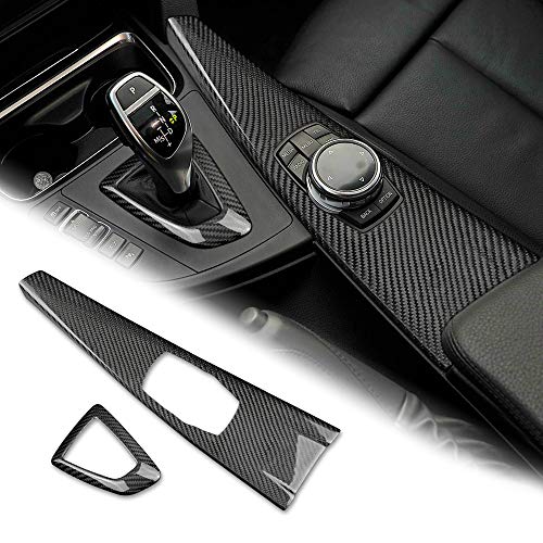 AIRSPEED Carbon Fiber Car Center Console Multimedia Button Panel Cover Gear Shift Panel Frame Cover Trim Sticker Kit for BMW F30 F31 F32 F34 F36(Not fit for F33) - Image 1