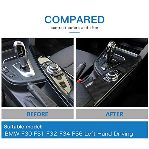 AIRSPEED Carbon Fiber Car Center Console Multimedia Button Panel Cover Gear Shift Panel Frame Cover Trim Sticker Kit for BMW F30 F31 F32 F34 F36(Not fit for F33) - Image 3