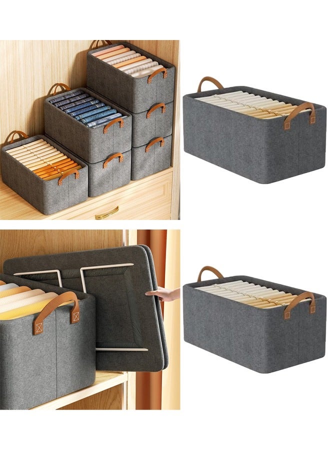 DUNISO 2 Pcs Wardrobe Clothes Organizer Foldable Clothes Storage Box Organizer Clothing Closet Visible Drawer Organizers Wardrobe Clothing Organizer - Image 1