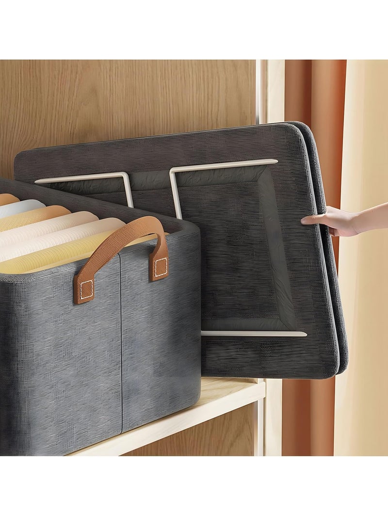 DUNISO 2 Pcs Wardrobe Clothes Organizer Foldable Clothes Storage Box Organizer Clothing Closet Visible Drawer Organizers Wardrobe Clothing Organizer - Image 3