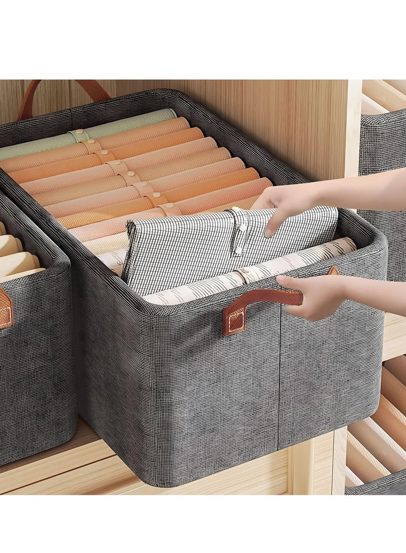 DUNISO 2 Pcs Wardrobe Clothes Organizer Foldable Clothes Storage Box Organizer Clothing Closet Visible Drawer Organizers Wardrobe Clothing Organizer - Image 5