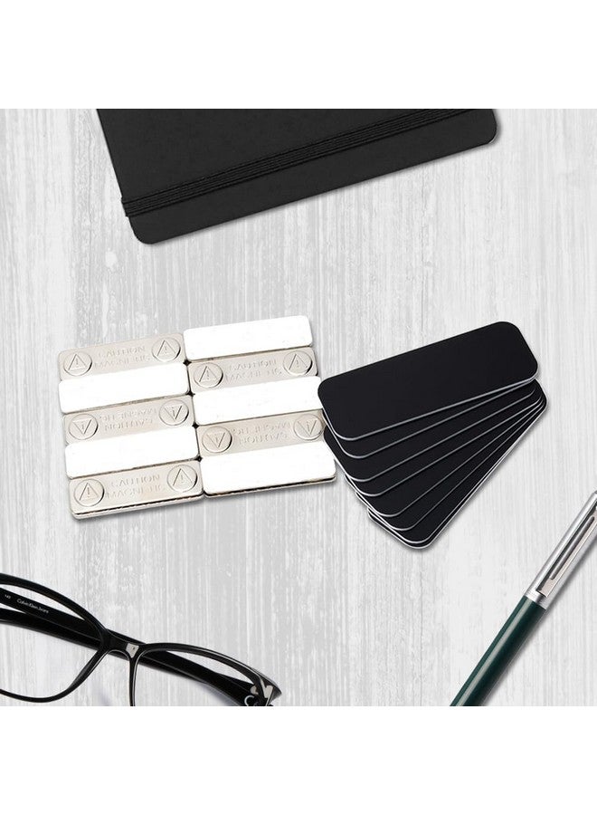 All Quality Name Tag/Badge Blanks 25 Pack White 1" X 3" Round Corners Magnetic Backing. Durable Plastic Diy Engravable Magnetic Name Tag Kit For Office School Supplies  - Image 4