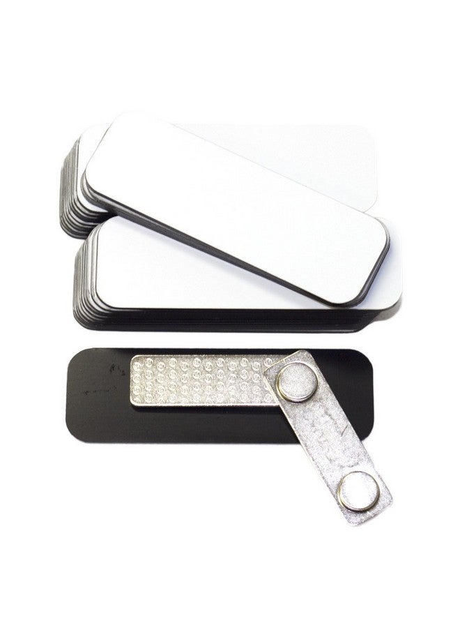 All Quality Name Tag/Badge Blanks 25 Pack White 1" X 3" Round Corners Magnetic Backing. Durable Plastic Diy Engravable Magnetic Name Tag Kit For Office School Supplies  - Image 1