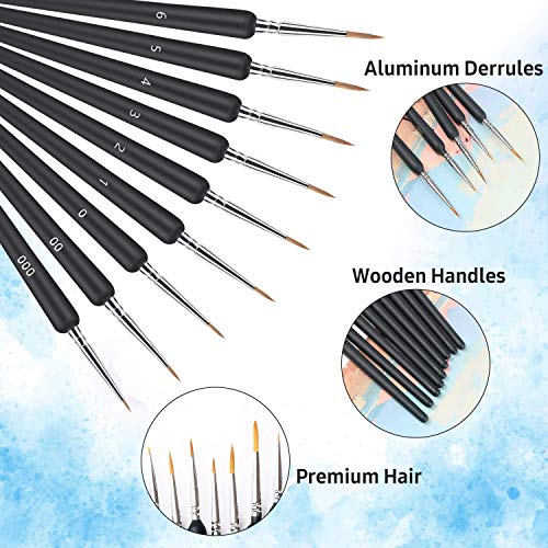 ELEPHANTBOAT® 6PC Paint Brushes Set, Professional Wolf Fine Tip, Watercolor Brush with Nylon Hair Detailing Brush for Painting for Acrylic Painting, Figures, Watercolo, Oil Watercolor - Image 5