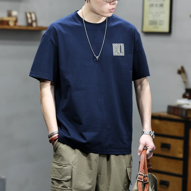 Summer Solona Cool Short-Sleeved T-Shirt Men'S Trendy Brand Printed Round Neck T-Shirt Loose Casual Half-Sleeved Base Shirt - Image 4