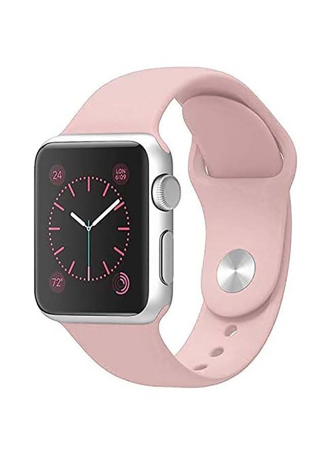 Silicon Sport Replacement Band For Apple Watch All Series 5/6/7 42/44/45mm Pink - Image 1