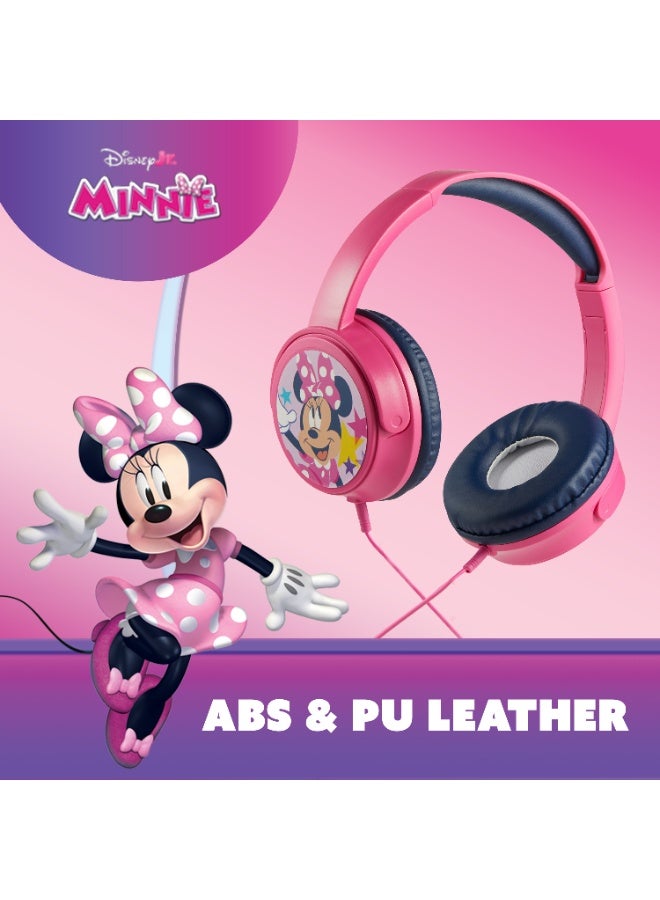 Volkano Disney Minnie Mouse Wired Over-Ear Headphones with Removable Microphone and 5 Stickers – Adjustable Ergonomic Headband, Safe Listening at 85dB, 3.5 mm Audio Jack, Ideal for Zoom, Teams, and Social Platforms - Image 3