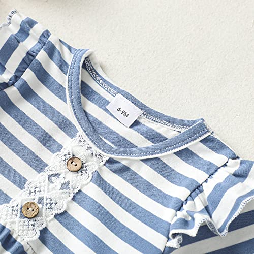 Saeaby Baby Girl Clothes Toddler Girl Cute Outfit Short Sleeve Ruffle Shirt Solid Pants Little Baby Girl Summer Clothes Cute Outfits for Girls 12-18 Months - Image 4
