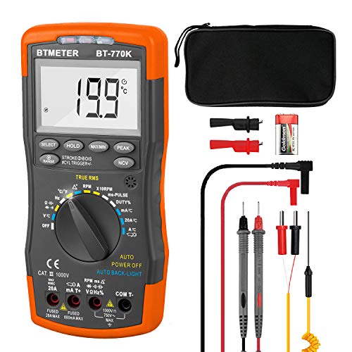 BTMETER BT-770K Auto Ranging Automotive Multimeter for Dwell Angle Pulse Width Tach Temperature Duty Cycle Voltage Current Resistance Test - Image 1