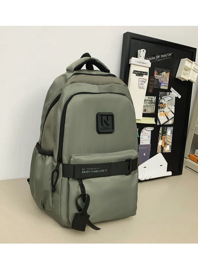 SKT Shiketro New Casual Water-Repellent Backpack Green  - Image 2