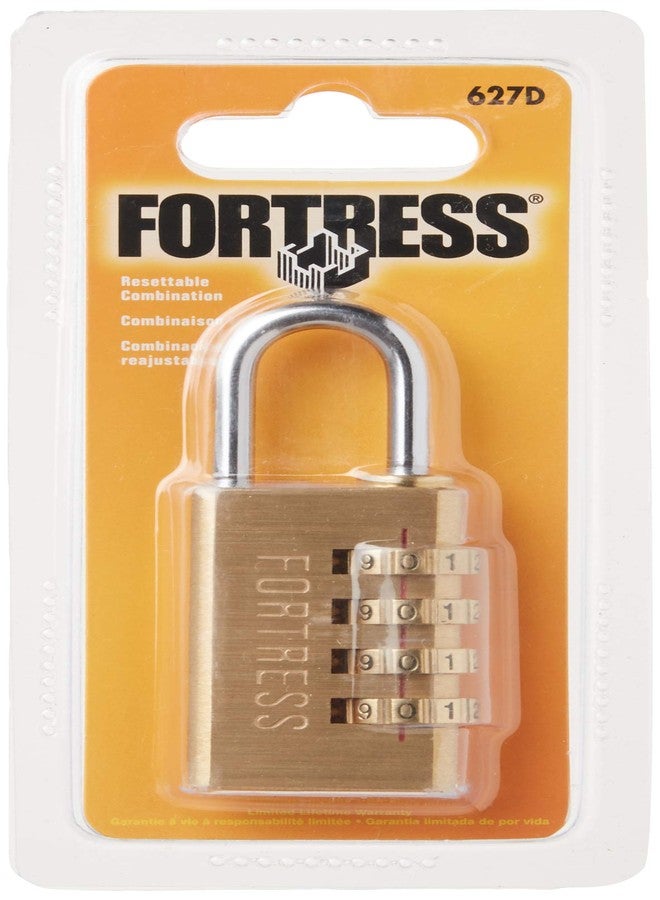 Master Lock Fortress Padlock, Set Your Own Combination Luggage Lock, 1-3/16 in. Wide, 627D,Gold - Image 2