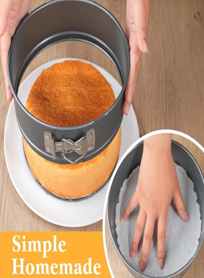 Webake 8 Inch Springform Pan Set for Baking, Nonstick Cheesecake Pan Deep Dish Round Cake Molds with 50 Pcs Parchment Paper Liners - Image 3