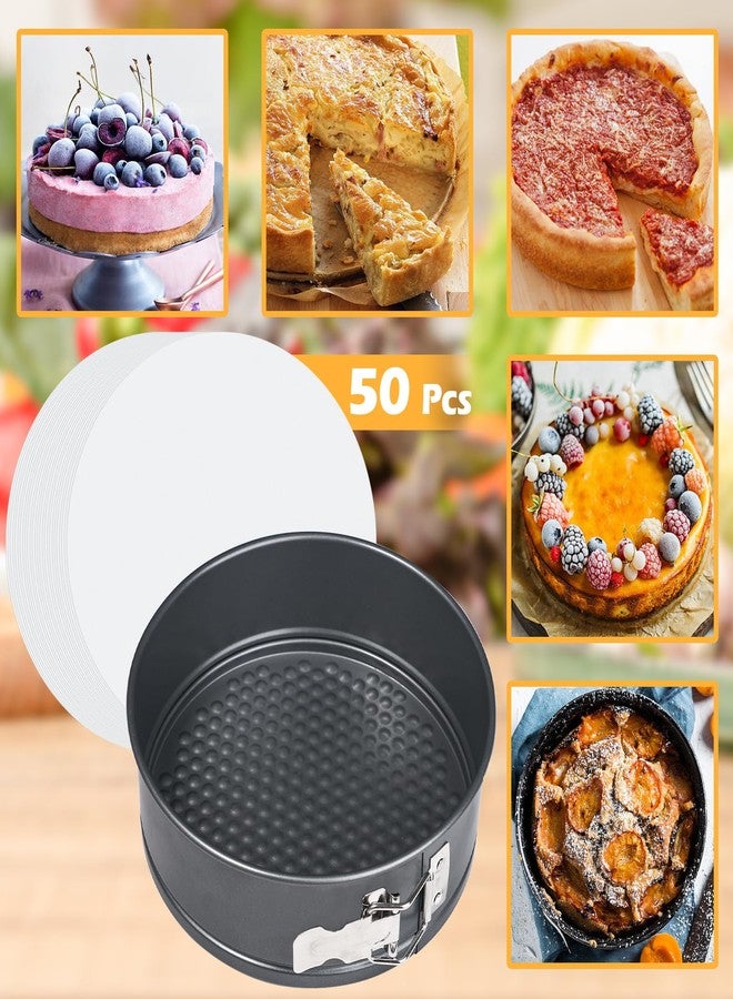 Webake 8 Inch Springform Pan Set for Baking, Nonstick Cheesecake Pan Deep Dish Round Cake Molds with 50 Pcs Parchment Paper Liners - Image 5