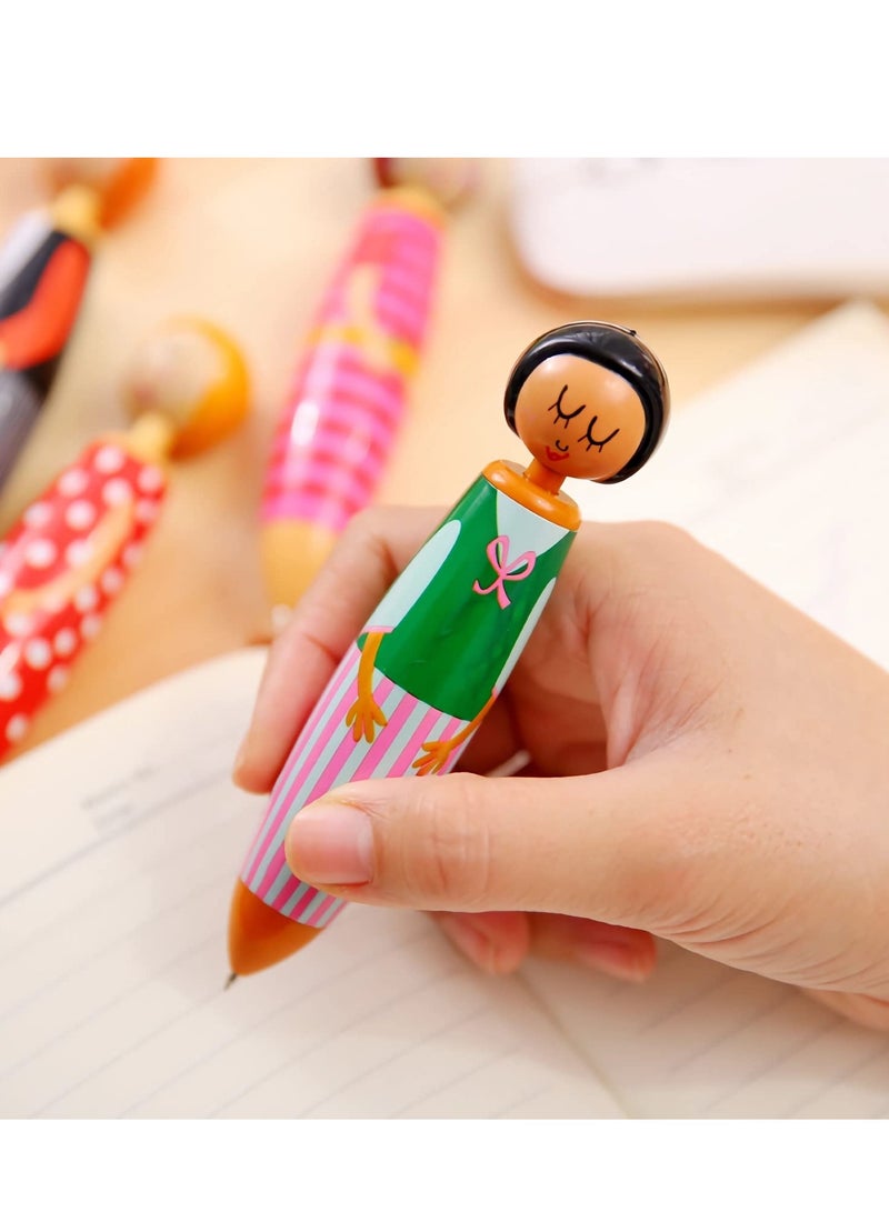 5 PCS Novelty Doll Designed Ballpoint Pens Cartoon Gel Pens 0.5mm Blue Ink for Business Home or Office Supplies - Image 5