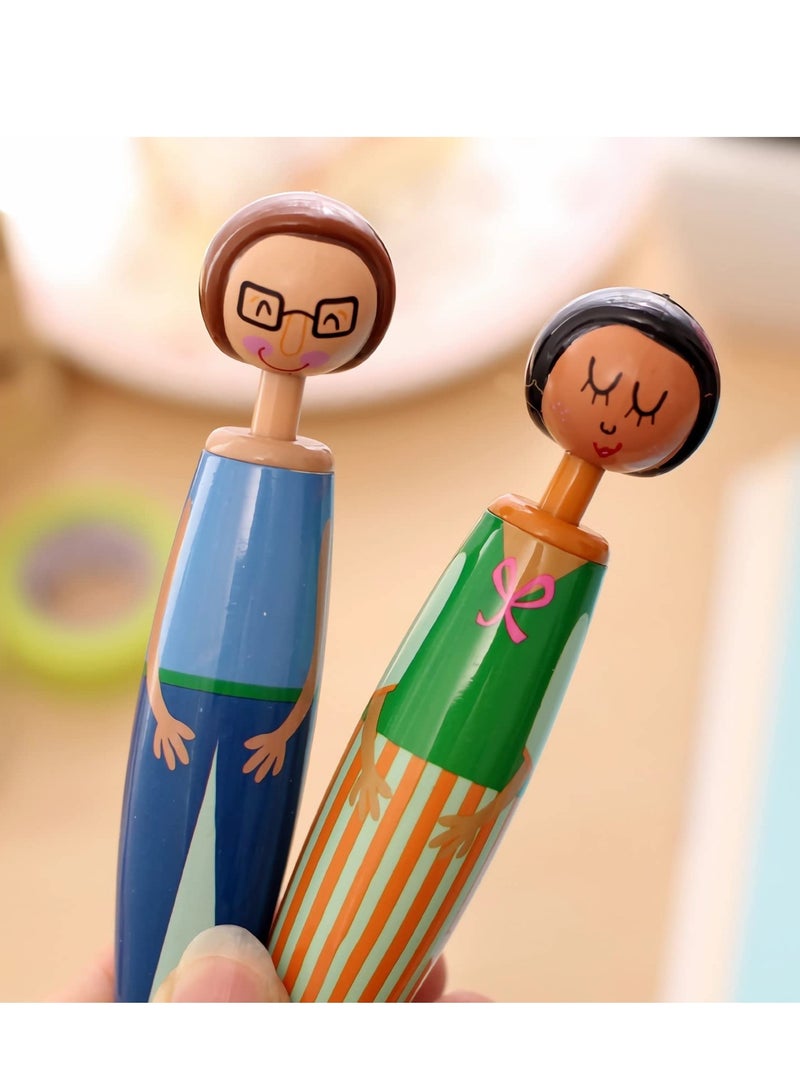 5 PCS Novelty Doll Designed Ballpoint Pens Cartoon Gel Pens 0.5mm Blue Ink for Business Home or Office Supplies - Image 4