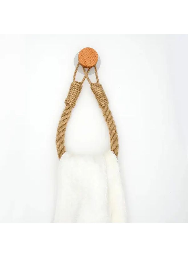 Hemp Rope Toilet Paper Holder With Plum Blossom Head Rustic Farmhouse Style - Image 5