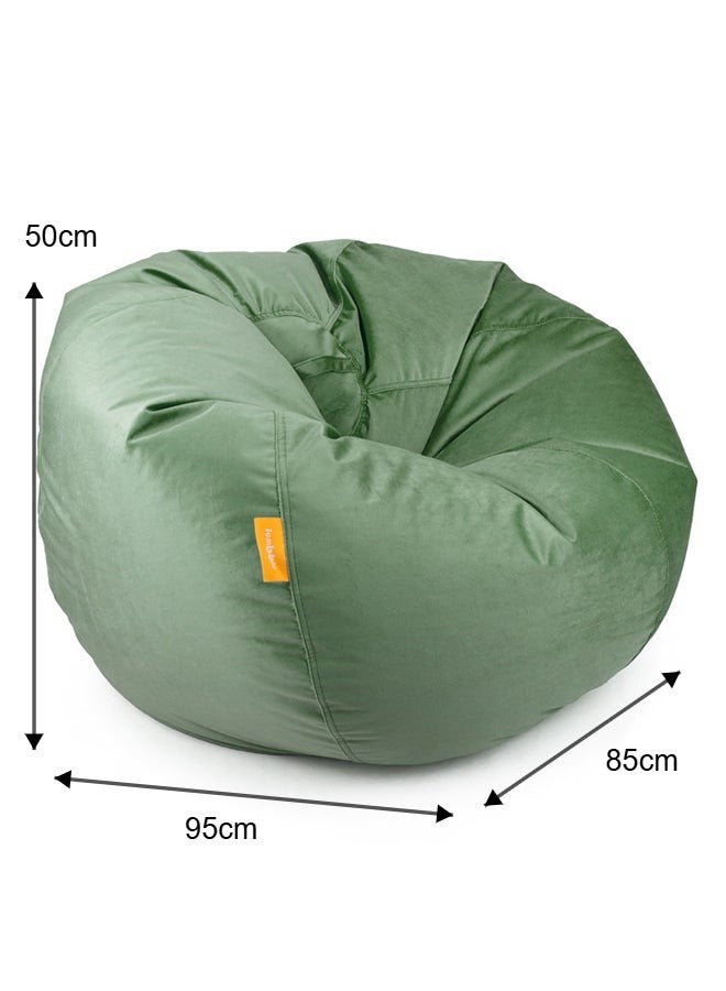 Jumbble Suede Bean Bag with Filling | Ultimate Indoor Lounging Chair for All Ages | Velvet Soft Fabric | Filled with Polystyrene Beads(Large, Army Green)50 X 85 X95cm - Image 4