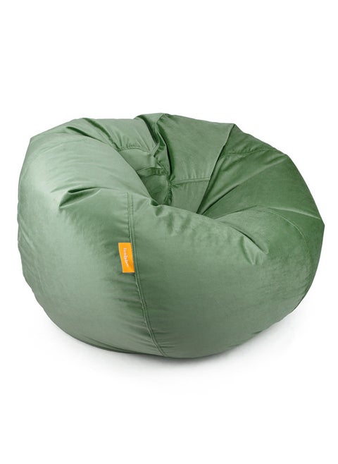 Jumbble Suede Bean Bag with Filling | Ultimate Indoor Lounging Chair for All Ages | Velvet Soft Fabric | Filled with Polystyrene Beads(Large, Army Green)