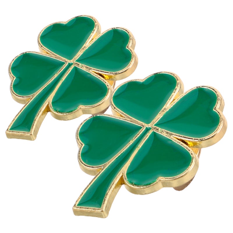 2pcs Shamrock Brooch Pins Four-Leaf Brooch for Women Lapel Pin for Party Wedding Birthday Holiday Decorative Jewelry - Image 4