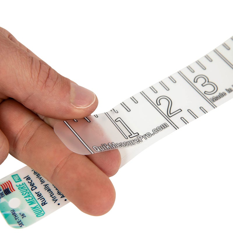 Quik Measure Pro 36" Fish Measuring Ruler Sticker | Waterproof Transparent Decal Tape | Made in USA | Bold and Easy Read Markings | Boat, Kayak, Net, Cooler Compatible | UV-Resistant Adhesive | Easy Application - Image 1