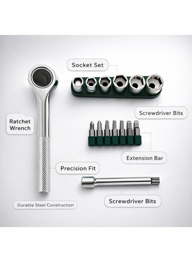 Manful 15Pcs Multi-Bit Screwdriver Set with Magnetic Holder – Compact Repair Tool Kit with Interchangeable Bits for Electronics, Home Repair, DIY & Maintenance - Image 3