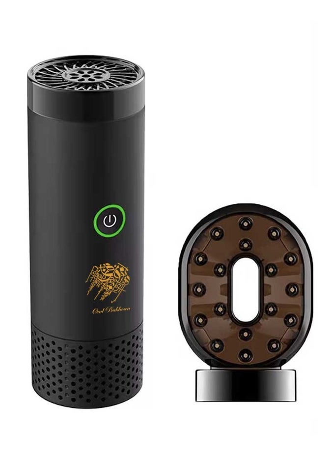 USB POWER INCENSE PORTABLE BURNER EVAPORATOR RECHARGEABLE ELECTRIC FOR CAR AND HOME FRAGRANCE - BLACK