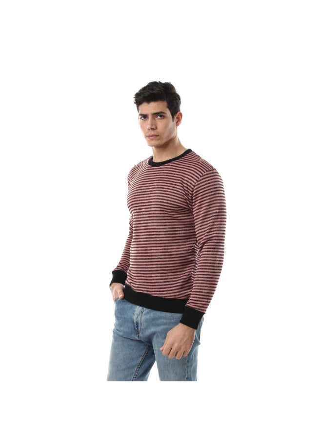 kady Unisex Thin Stripes Round Sweatshirt - Cashmir - Image 2