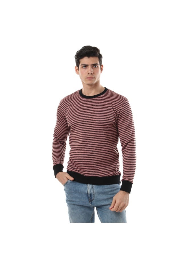 kady Unisex Thin Stripes Round Sweatshirt - Cashmir - Image 1