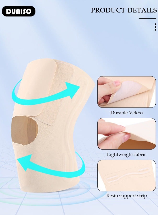 DUNISO دعامة ركبة احترافية مع مثبتات جانبية ووسادات جل للركبة دعم ضغط قابل للتعديل لتخفيف آلام الركبة تمزق الغضروف ACL MCL التهاب المفاصل آلام المفاصل التعافي من الإصابات - Image 5