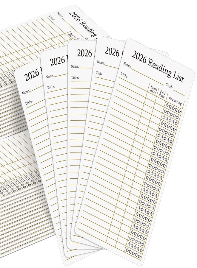 Skyygemm 12 Pcs 2026 Reading List Bookmark Book Lover Gift Book Tracker Double Sided Reading Log Bookmark Review Annotation for Class Student Teacher School Library Literary Accessory - Image 1