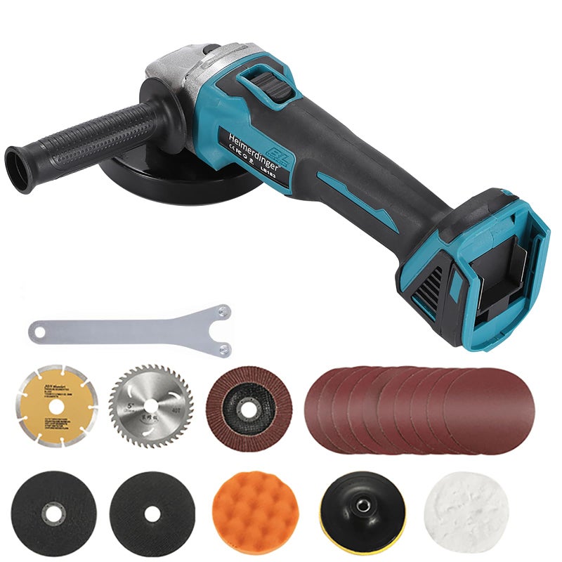 Heimerdinger Brushless Angle Grinder Compatible with Makita 18V Battery,4-1/2-Inch High-Power Angle Grinder for Metal,Tile Cutting and Grinding-Tool Only - Image 2