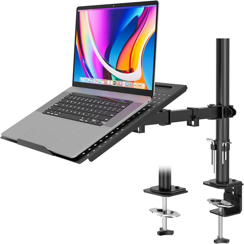 RED BAT Laptop Arm for Desk, Height Adjustable Laptop Mount for Laptops up to 16", VESA 75/100, Dual Mounting Options, Monitor Arm for 13-32" Monitors, Supports up to 22lbs - Image 1