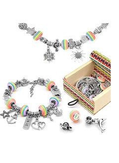 SYOSI Girls Charm Bracelet Making Set Girls Jewellery Making Kits For Kids, Nice Gifts For Girls, Present For 8-12 Year Old Girl, DIY Silver Plated Bead Snake Chain Jewelry Bracelet  - Image 4