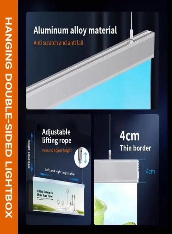 MOAAD Ultra-Thin Double-Sided LED Lightbox Billboard | Hanging Display for Tea Cafes, Restaurants, & Dining Spaces | 600x350mm, Customizable Advertising, Illuminated Signage for Business Promotion - Image 3