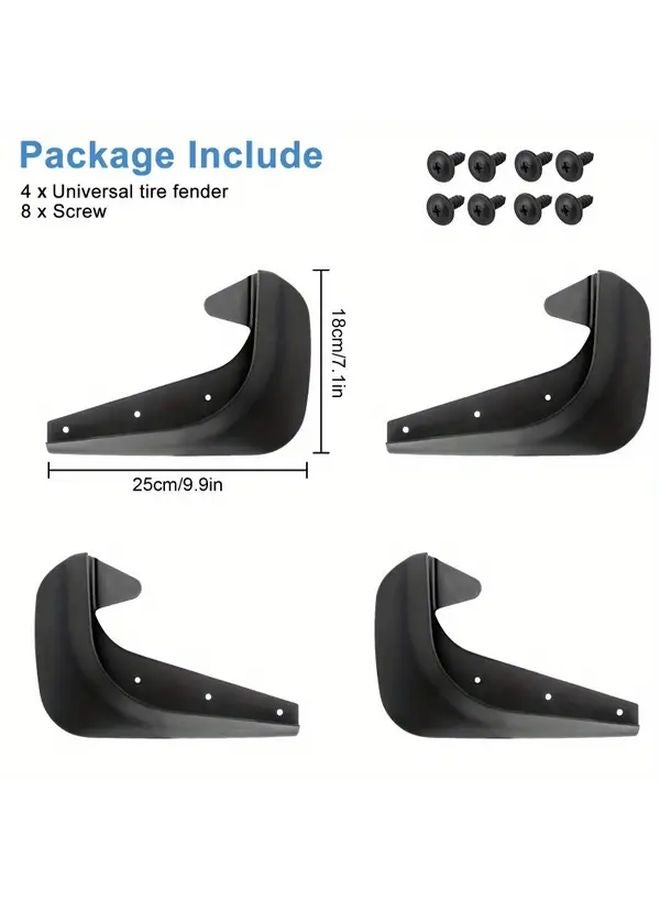 4pcs Black Car Mud Flaps Universal Front Rear Splash Guards for Cars Trucks SUVs - Image 3