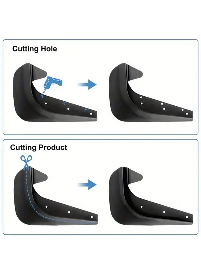 4pcs Black Car Mud Flaps Universal Front Rear Splash Guards for Cars Trucks SUVs - Image 4