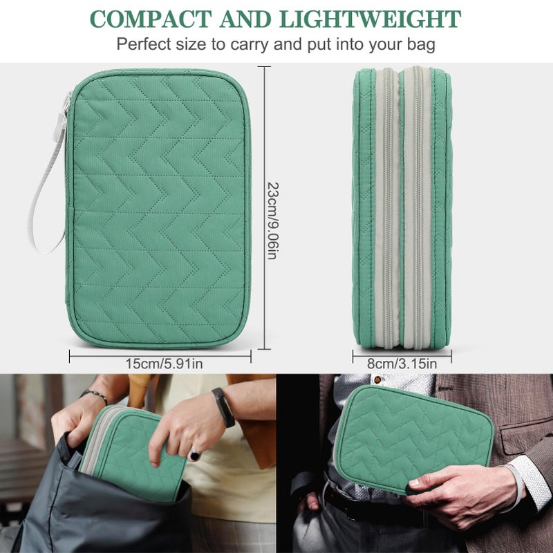 Waterproof Travel Cable Organizer Bag with Double Layer Storage for Cords, Chargers, Phone and Earphone - Image 2