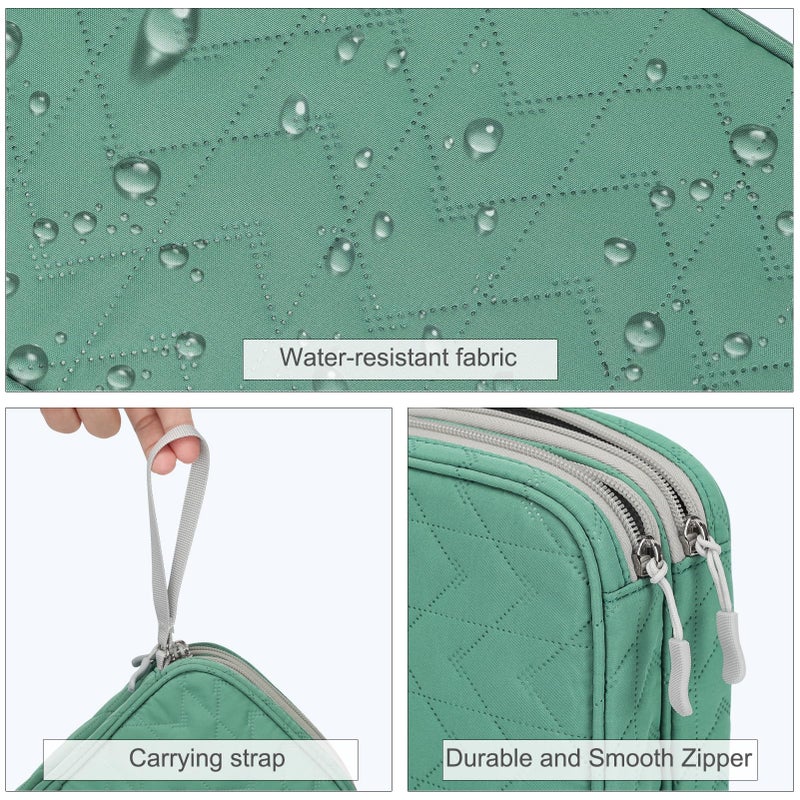 Waterproof Travel Cable Organizer Bag with Double Layer Storage for Cords, Chargers, Phone and Earphone - Image 4