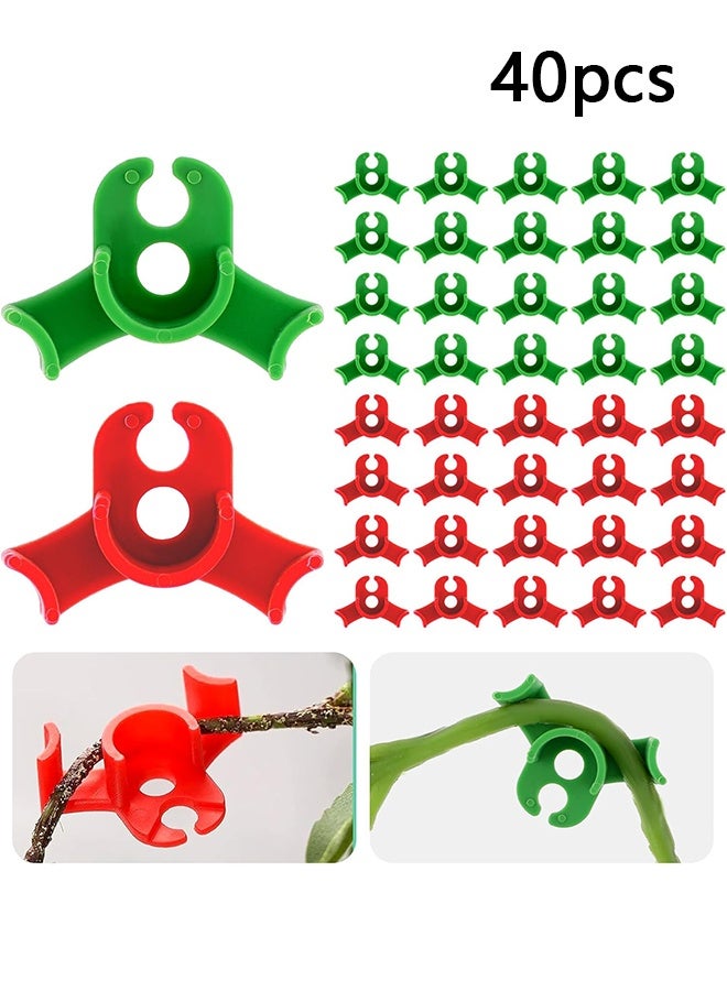 40Pcs Plant Training Clips Plastic Plant Clip Lst Clips For Low Stress Training Plant Stem Support 90 Degree Angle Plant Clips Circle Style Red And Green