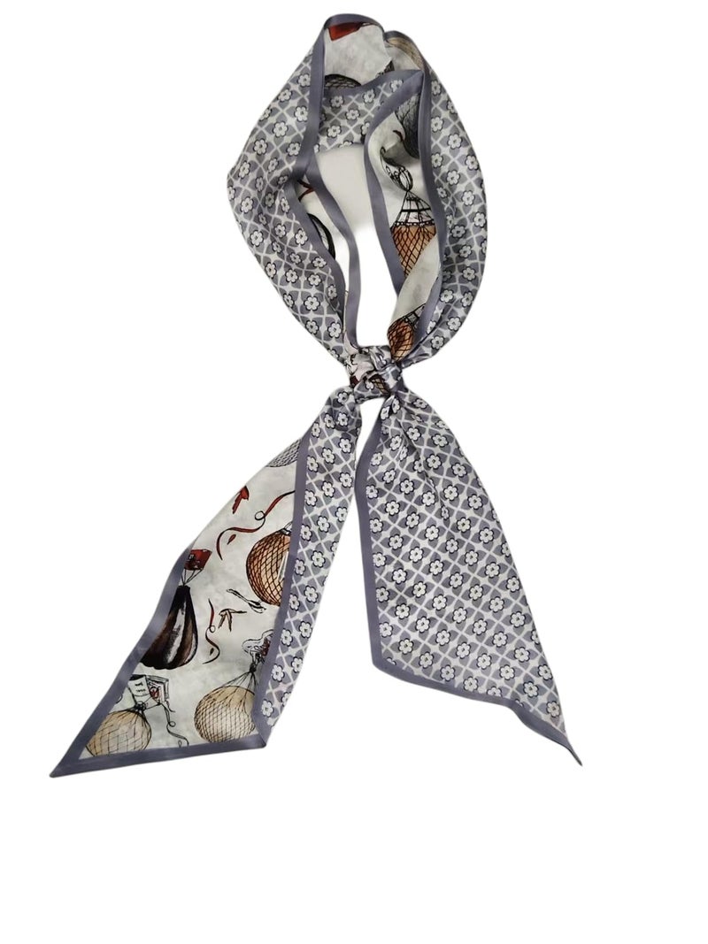 COtheSumay 100% Mulberry Silk Ribbon Scarf for Hair Beach Head Wraps for Women Handbag accessories 4"X48" Necktie - Image 5