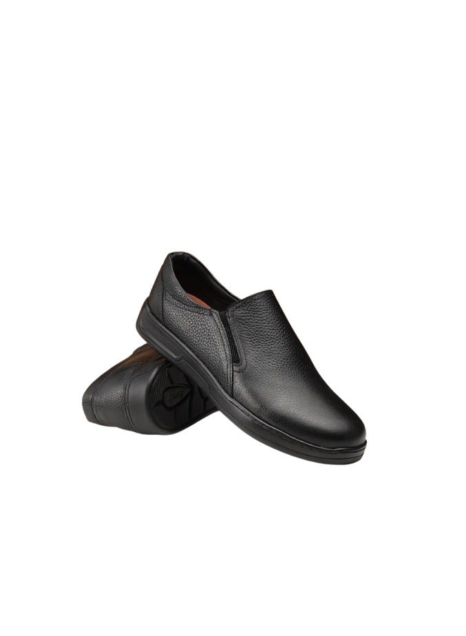 Hand Made Casual shoes made of genuine leather with a soft and comfortable rubber sole,Black&Brown - Image 2