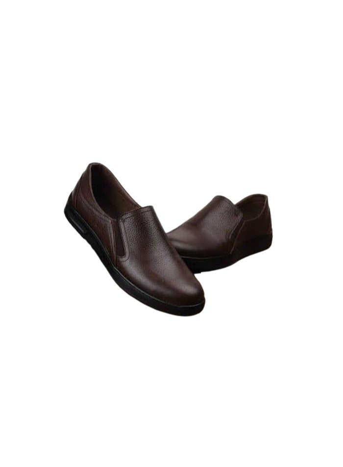 Hand Made Casual shoes made of genuine leather with a soft and comfortable rubber sole,Black&Brown - Image 3
