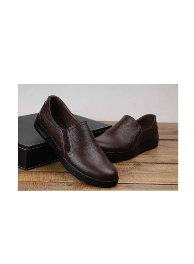 Hand Made Casual shoes made of genuine leather with a soft and comfortable rubber sole,Black&Brown - Image 4