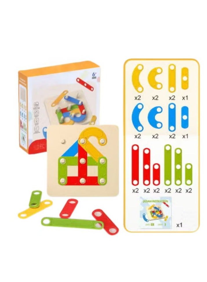 لعبة تعليمية للأطفال - لغز تعليمي مبكر، ومجموعة مؤخرة متعددة الاستخدام لدريب التفكير والتعرف على الهندسة والأشكال والألوان - Image 1