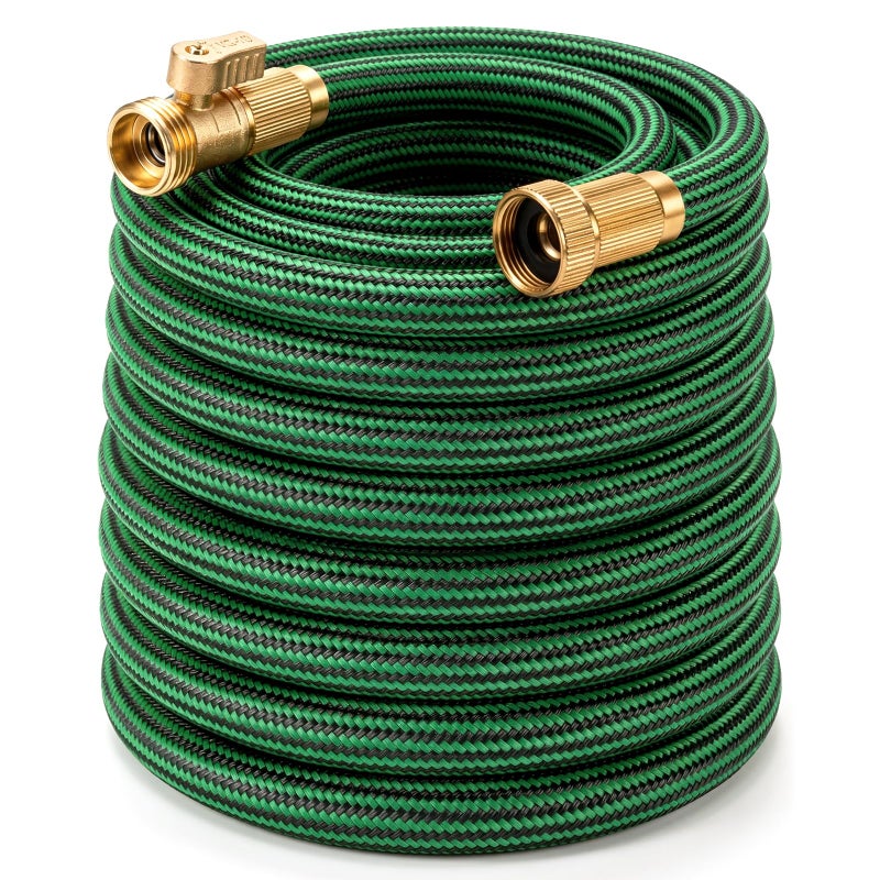 EOOIO Garden Hose 50 ft NON-EXPANDABLE Water Hose, Flexible & Lightweight Kink Resistant Hybrid Hose, Leak-Proof Heavy Duty, Super Durable Fabric with 3/4" Solid Brass Connectors - Image 1
