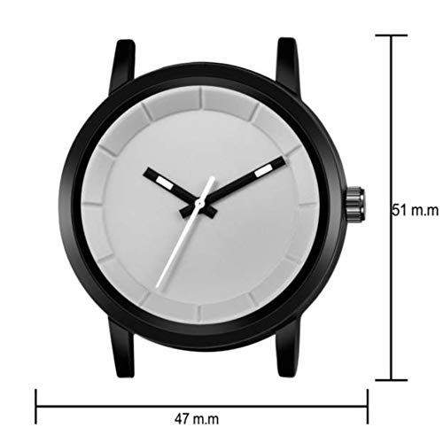 Acnos Watch Grey Dial Black Case Grey Belt Colours Leather Belt Analogue Watches for Men Boys Pack of 1 - Image 3
