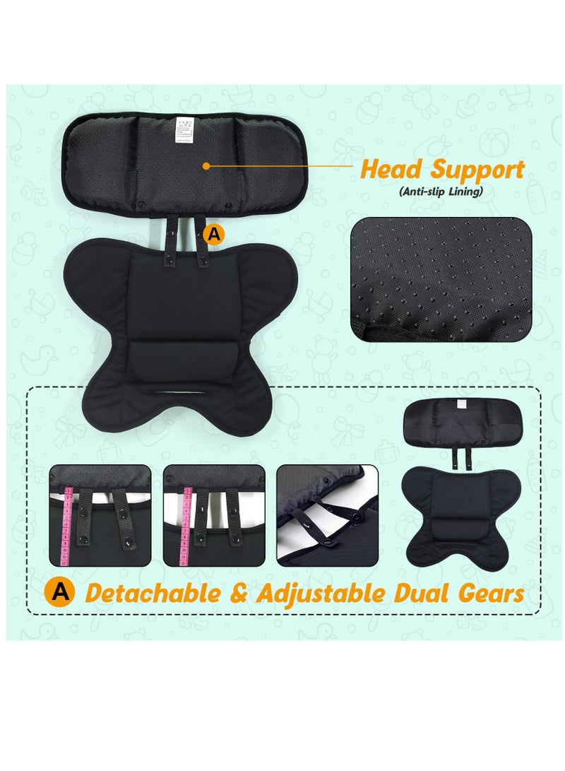 Zikra Infant Car Seat Insert, Baby Carseat Head & Body Support for Newborn, Soft Stroller Cushion Insert, Perfect for Infant Car Seats, Strollers, Cradles, Carriers Black - Image 4