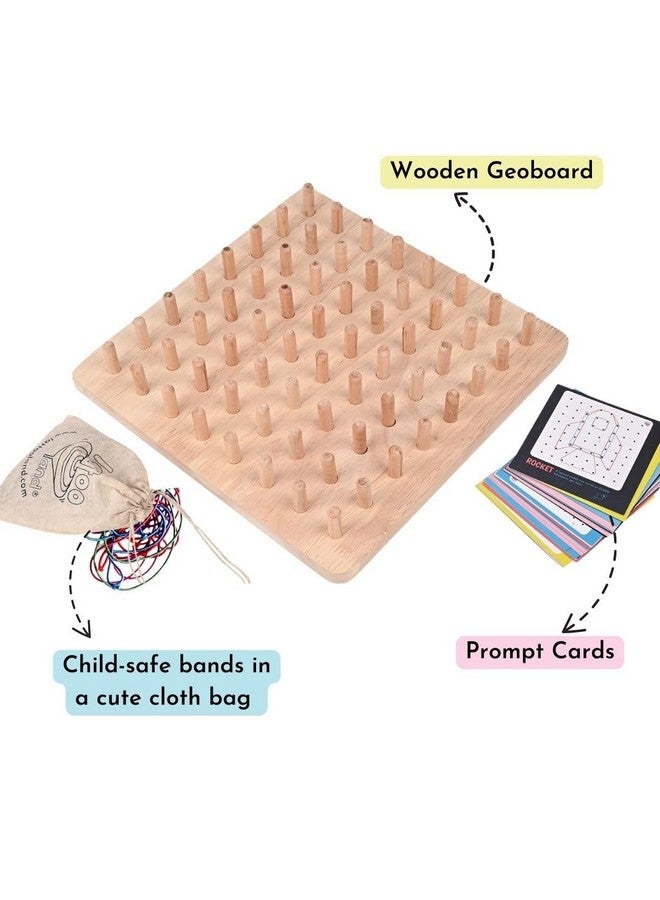 Lattooland Wooden Geoboard | STEM Puzzle | Graphical Educational Toy | Montessori | Brain Teaser for Kids | for 3 4 5 6 7 Year Old Boys and Girls | Mathematical Manipulative - Image 2